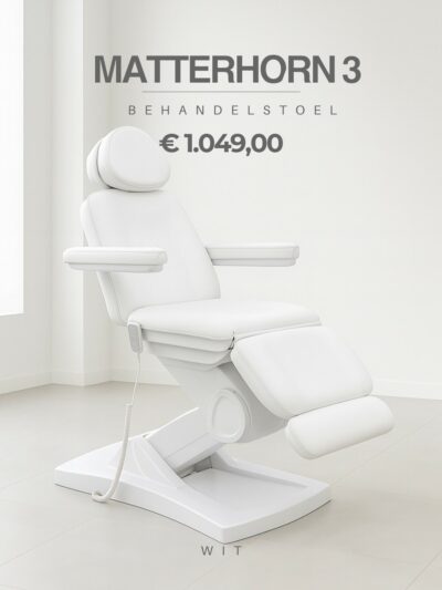Schoonheidsbehandelstoel – Matterhorn 3 (motorig) (Wit)