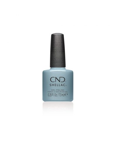CND Shellac Teal Textile – Leisteenblauw met Lichtgroene Glans #449