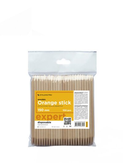 STALEKS – Orange stick EXPERT wooden 150 mm (100 pcs)