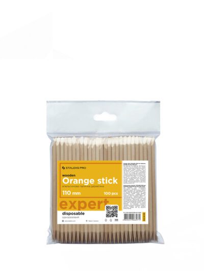STALEKS – Orange stick EXPERT wooden 110 mm (100 pcs)