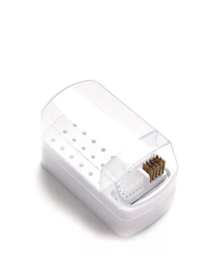 2 in 1 | Nagelboor Bits Opbergdoos – 30 Gaten met Reinigingsborstel (frezenhouder)