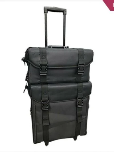 Visagiekoffer met Trolley Nylon 2-delig Zwart