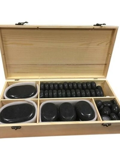 Hotstone Basalt Stenen Set 54 Delig in Kist