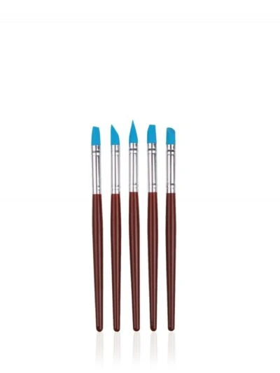 5 delig aftekenset voor afdruk / blauw drukraam