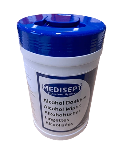 Medisept Alcoholdoekjes / Wipes 100 stuks in dispencer