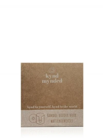Kynd Mynded Losse bamboe houder (voor 14 wasbare wattenschijfjes)