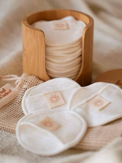 Kynd Mynded Losse bamboe houder (voor 14 wasbare wattenschijfjes)