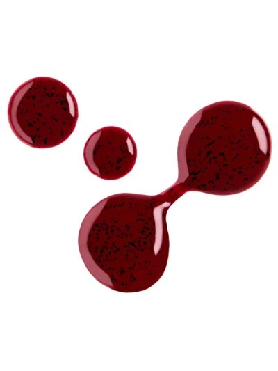 CND Shellac Needles & Red – vampy rood met zwarte flakes #453