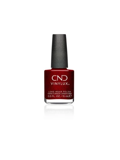 CND Vinylux Needles & Red – Vampy Rood met Zwarte Flakes #453