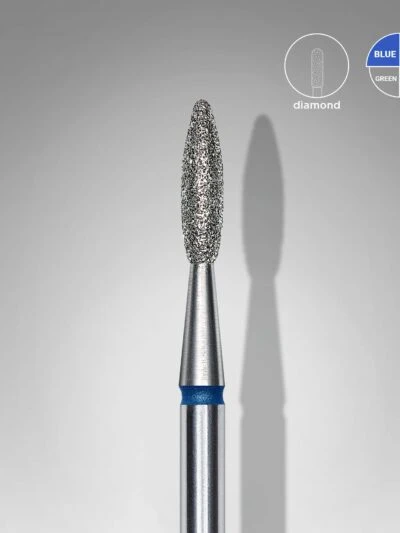 STALEKS – Diamanten nagelfreesbit vlam blauw EXPERT, kopdiameter 2,1 mm / werkend gedeelte 8 mm. (Bit Flame Blue)