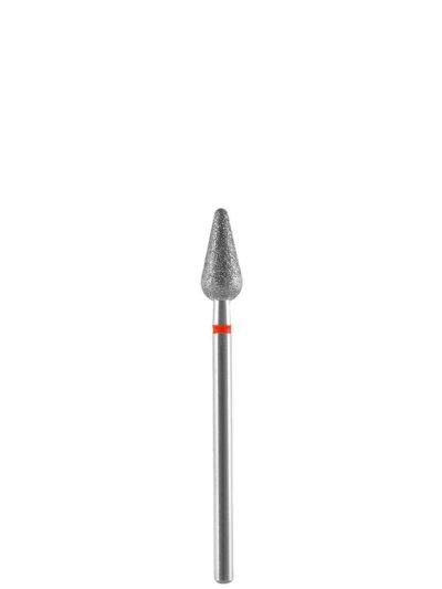 STALEKS – Diamanten Nagelfreesbit Rond Peer Rood EXPERT Kopdiameter: 5 mm Werkende Deel: 12 mm (Pear Red)