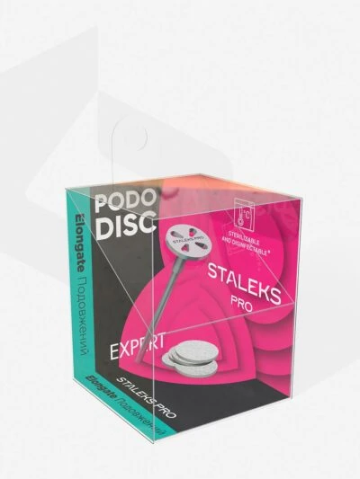 STALEKS – Langwerpige pedicure schijf PODODISC XS EXPERT en set wegwerpvijlen 180 korrel 5 stuks (10 mm)