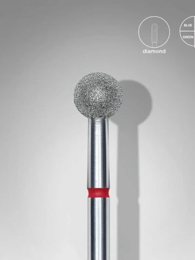 STALEKS – Diamanten nagelfreesbit bol rood EXPERT, kopdiameter 5 mm. (Bit Ball Red)