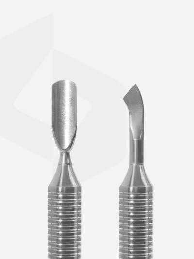 STALEKS – Hollow manicure pusher EXPERT 100 TYPE 4.2 (rounded narrow pusher and bent blade)