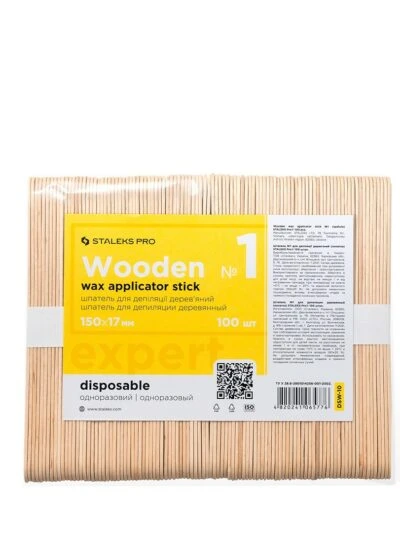 STALEKS – Wooden wax applicator stick EXPERT 150×17 mm (100 pcs)