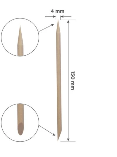 STALEKS – Orange stick EXPERT wooden 150 mm (100 pcs)