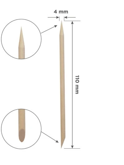 STALEKS – Orange stick EXPERT wooden 110 mm (100 pcs)