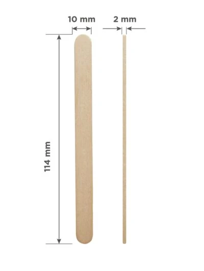 STALEKS – Wooden wax applicator stick EXPERT 114×10 mm (100 pcs)