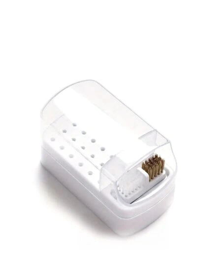 2 in 1 | Nagelboor Bits Opbergdoos – 30 Gaten met Reinigingsborstel (frezenhouder)